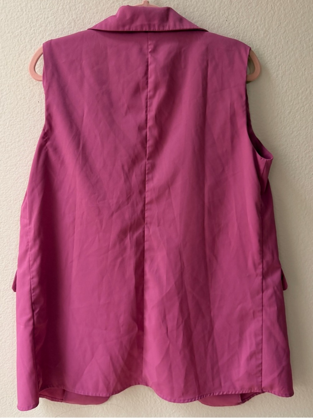 Fashion Nova Pink Sleeveless Blazer Barbiecore Workwear Office Baddie Career L - Picture 2 of 11